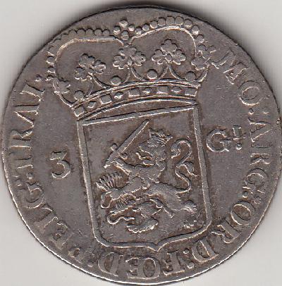 Beschrijving: 3 Gulden Verk.111.1 Delm.1150